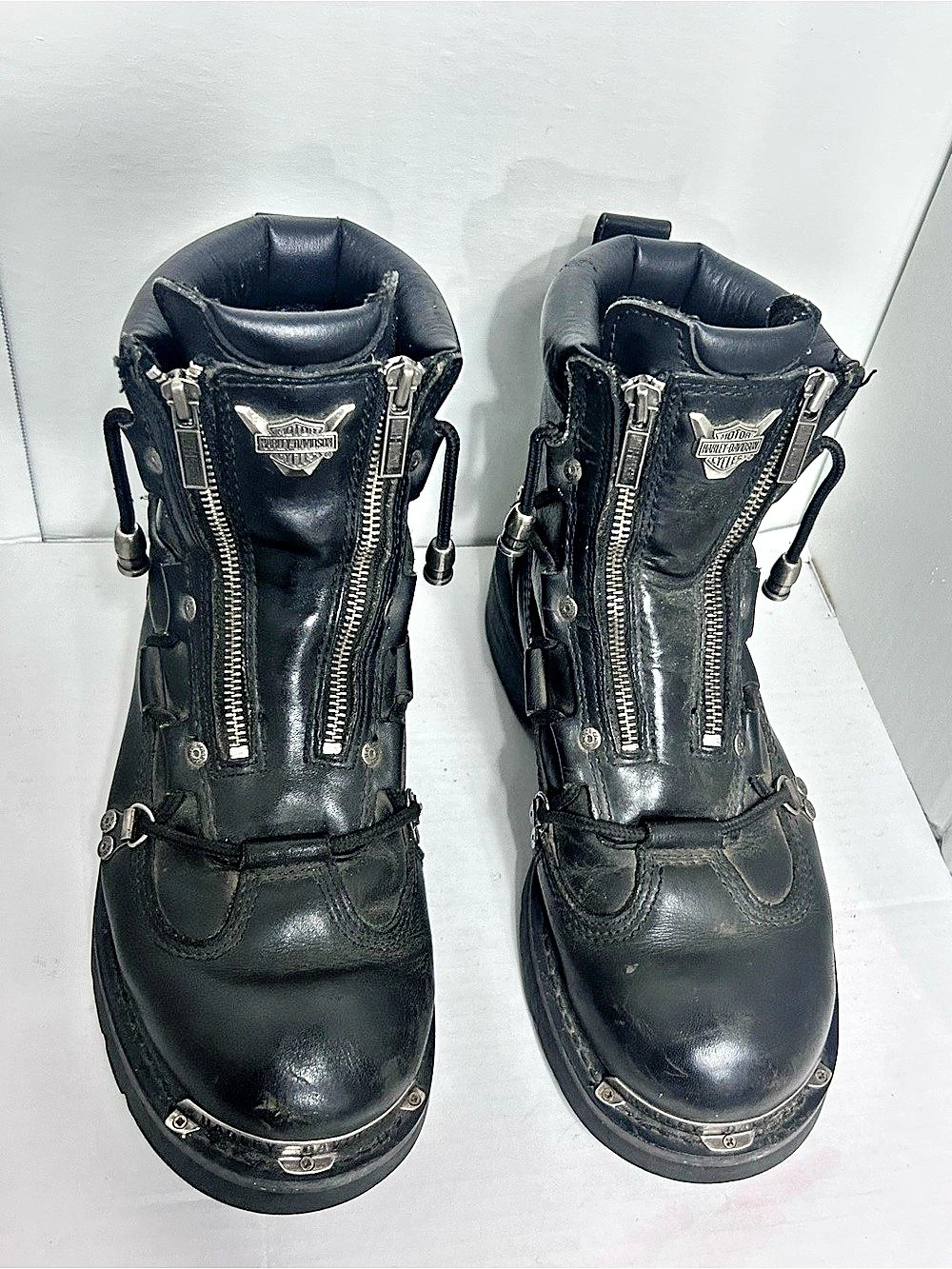 Harley-Davidson MEN'S BRAKE LIGHT LEATHER RIDING BOOTS Sz 9.5 Model 91680